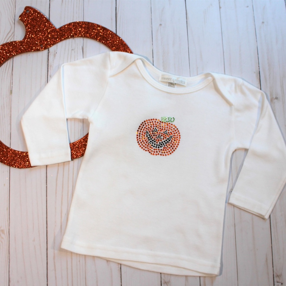 Sweet Cheeks Swarovski Crystal Pumpkin Tee